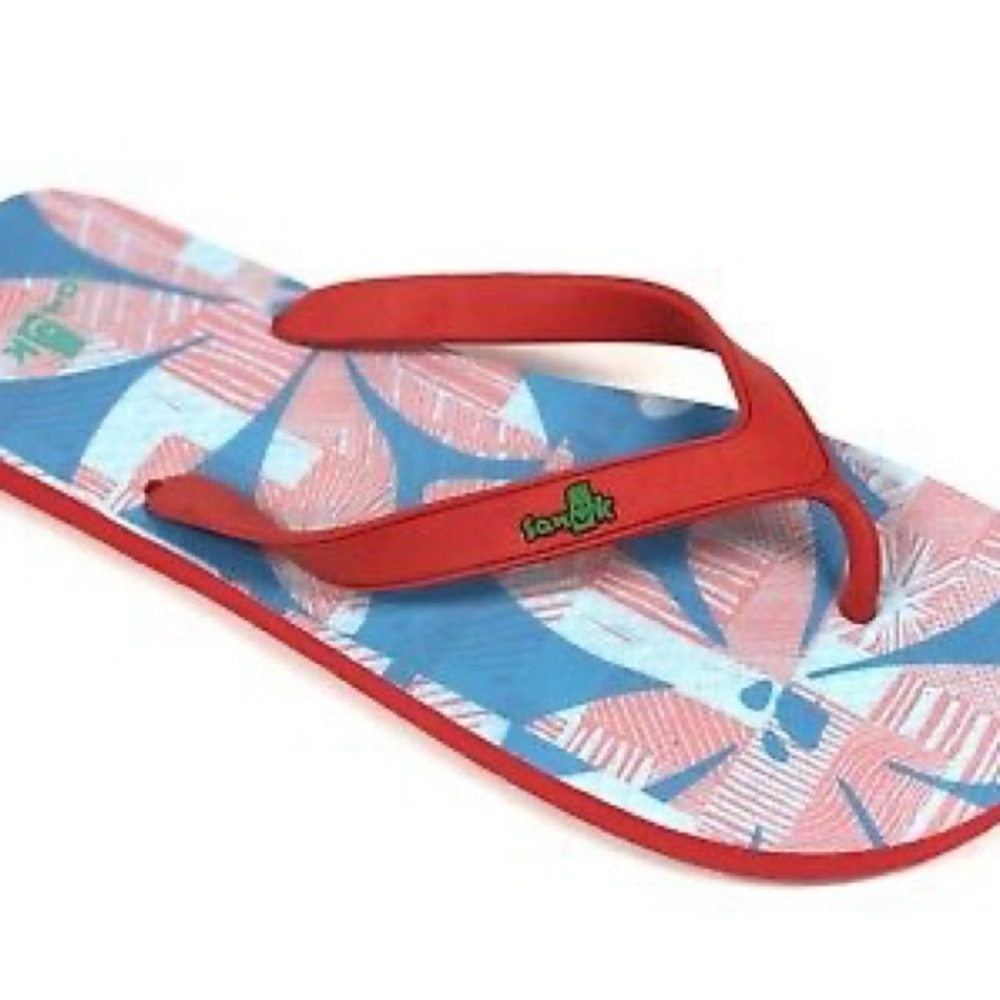 {Sanuk} NWT men’s floral flip flops